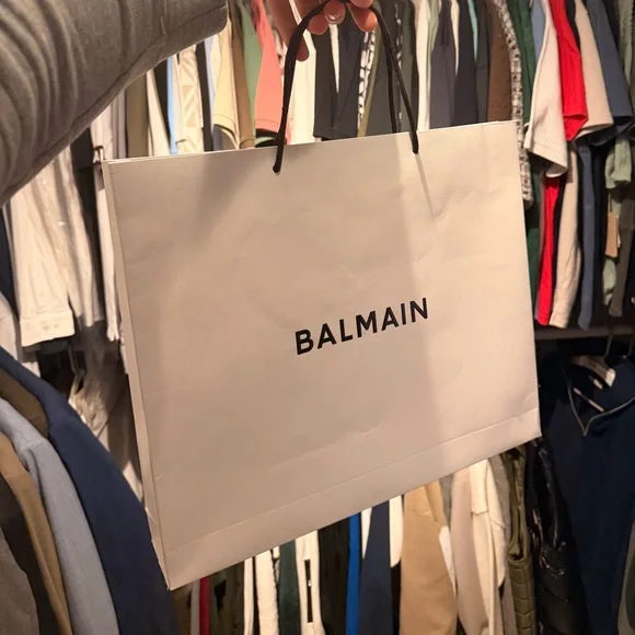 NWT Balmain White Tee with Black and Red Accents - Picture 4 of 4